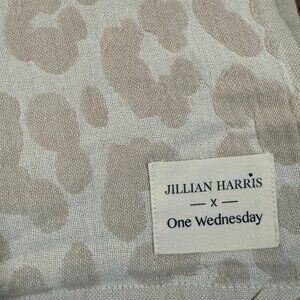 One Wednesday x Jillian Harris Leopard Print Blanket Scarf 100% Cotton Leopard